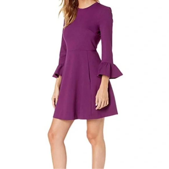 purple kate spade dress Kate Spade Fluid Jacquard Empire Waisted Mini Dress, Purple